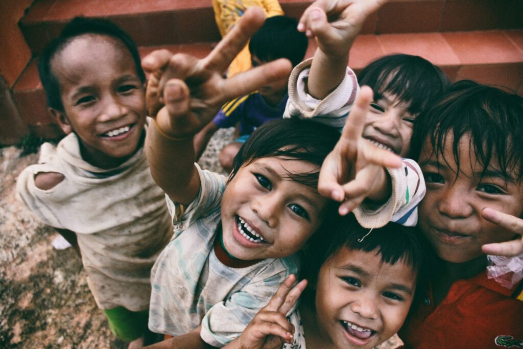 Smiling children together