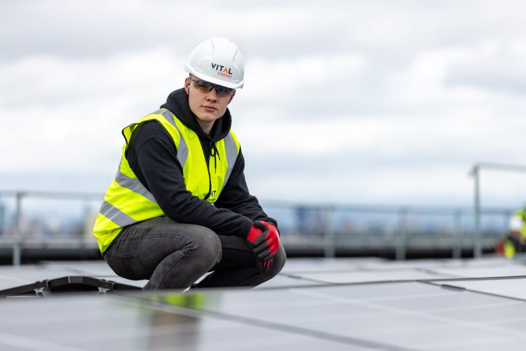 Skilled worker on site in the UK